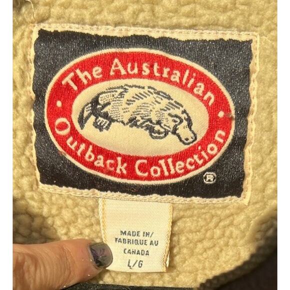 The Australian Outback Collection Fleece Sherpa Lined Jacket Brown Beige Size L - Picture 5 of 5